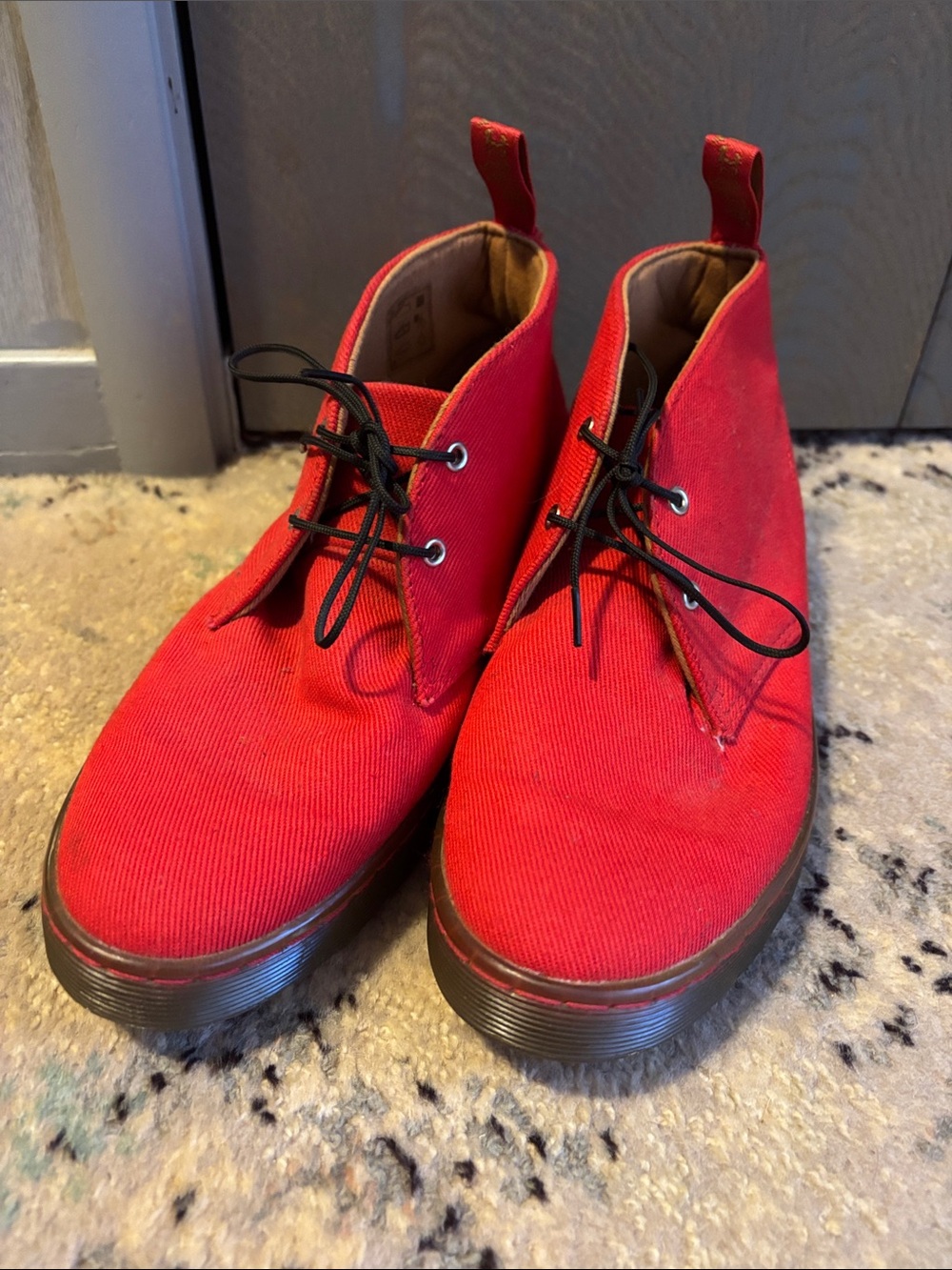 Dr Martens Daytona Canvas Orange Ankle Boots Shoes Docs 90s Grunge